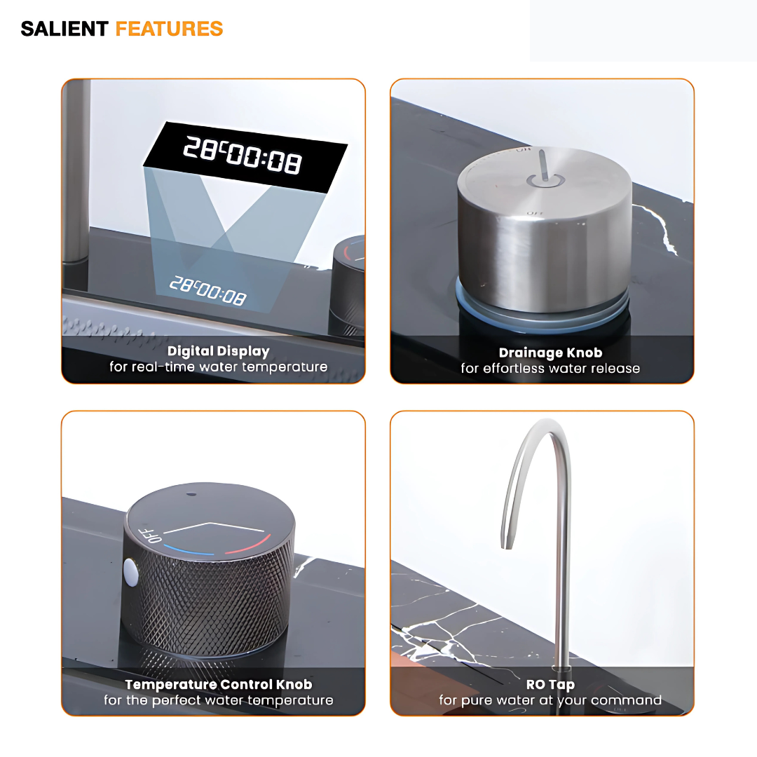 5 button piano kitchen sink waterfall