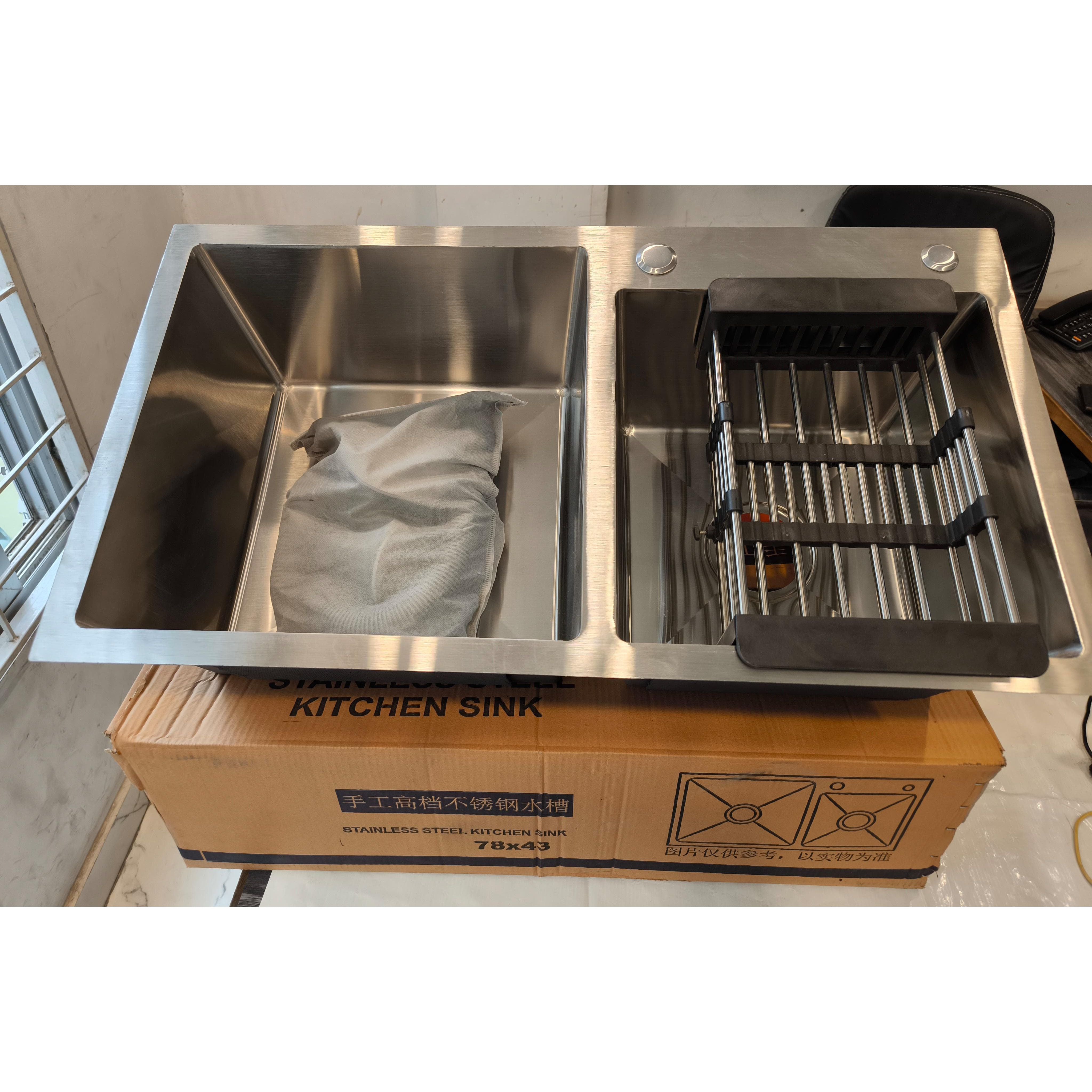 82*45 double kitchen bowl (18*32)