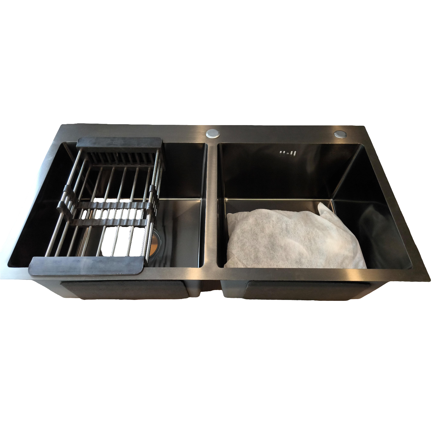 82*45 Matte Black Double Bowl (18*32)