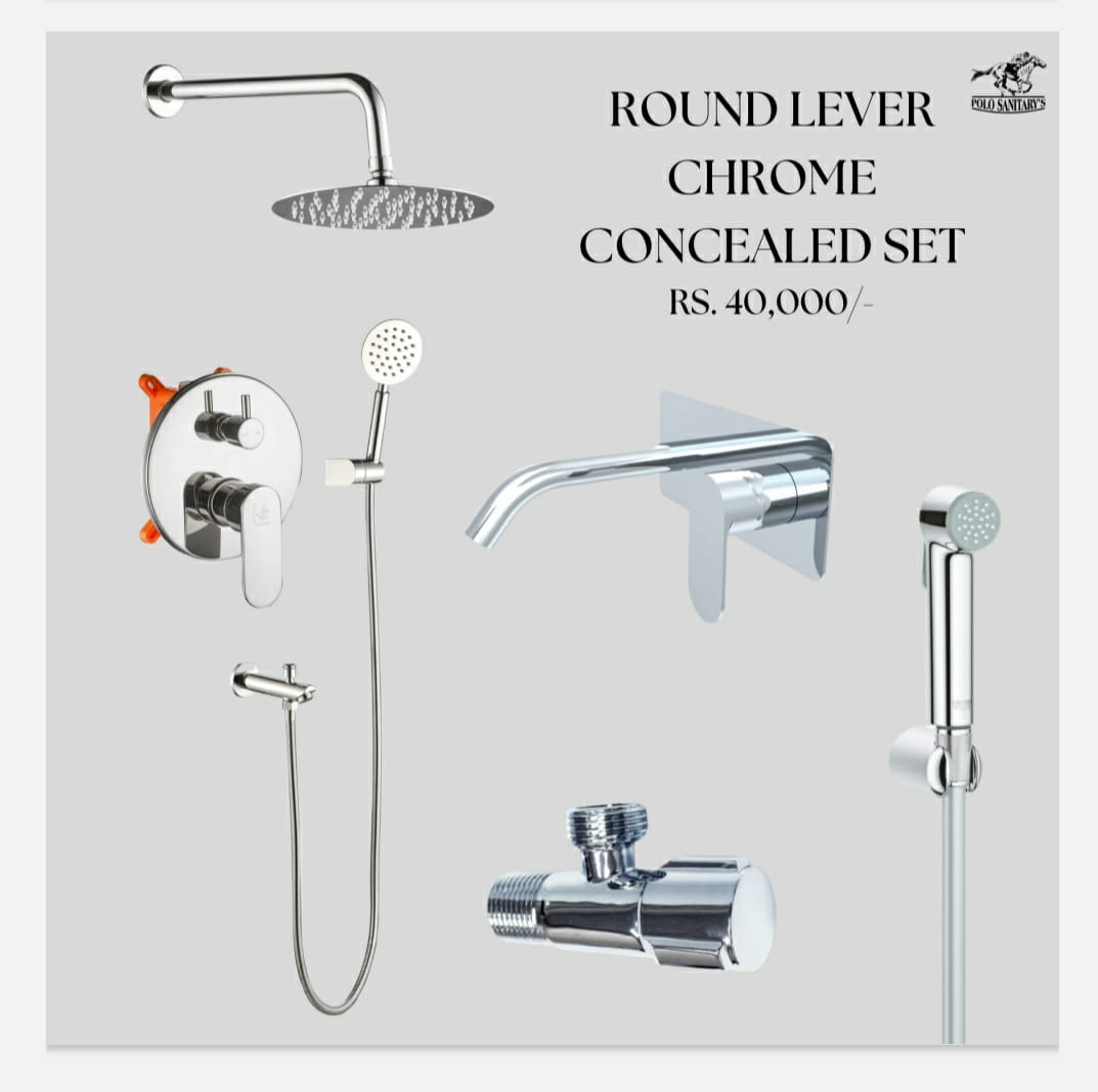 Round Chrome Concealed Set