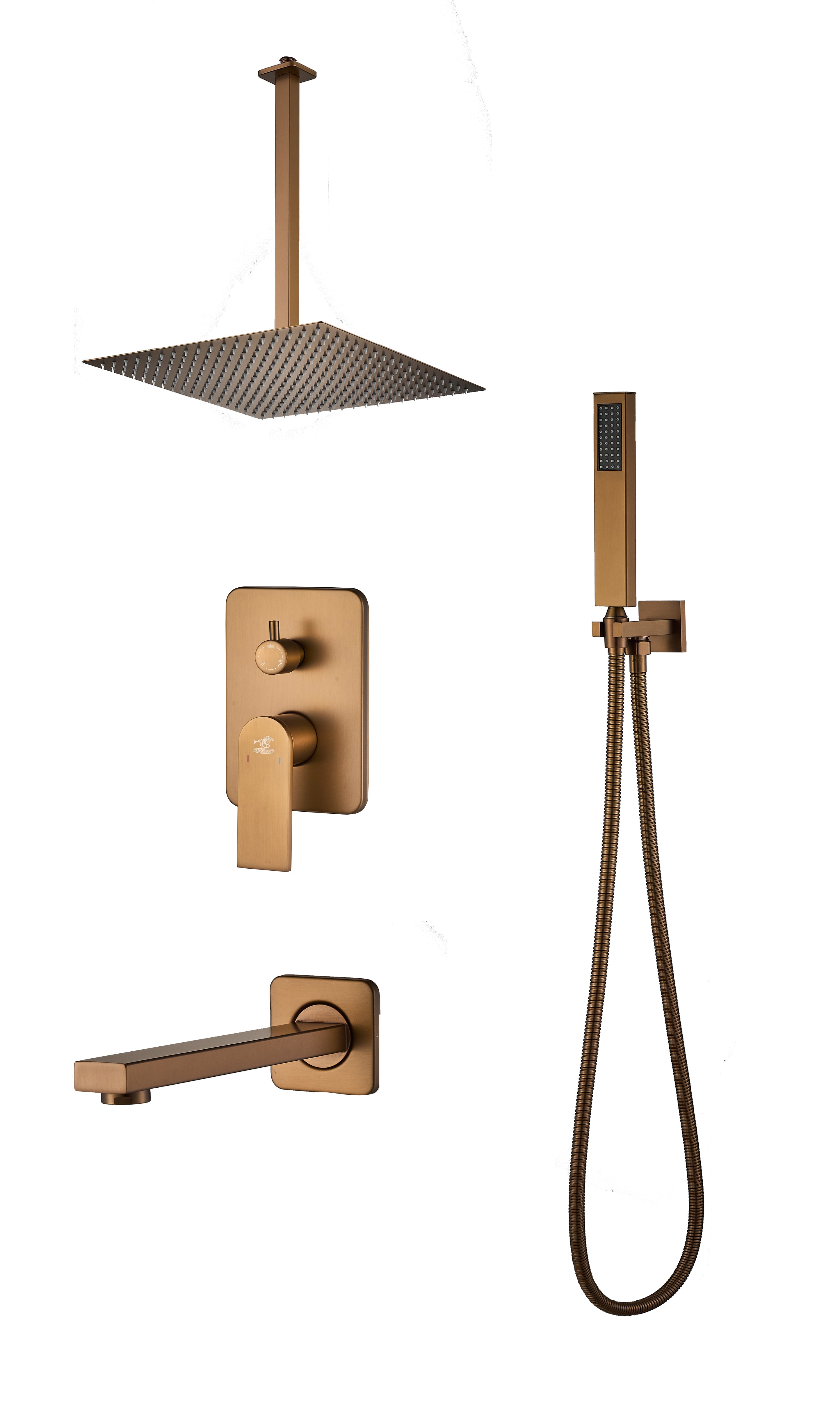 SLEEK BRUSHED ROSE GOLDEN CONCEALED SET