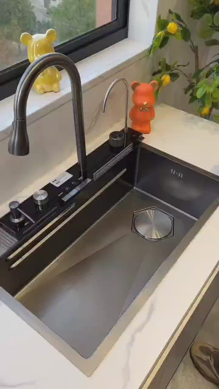 5 button piano kitchen sink waterfall