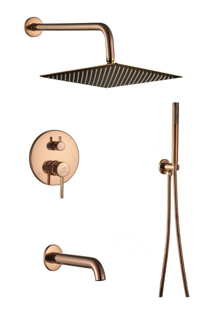 Rose Golden Concealed Shower Set